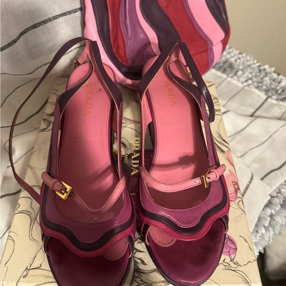Prada Women's Pink and Purple Heels